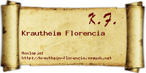 Krautheim Florencia névjegykártya